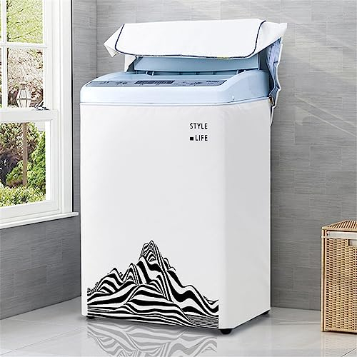 Odot Copertura Lavatrice per asciugatrice, Coprilavatrice per Lavatrice a Carica Dall'alto Interni Esterni Impermeabile Antipolvere Resistente Fodera per Lavatrice (Montagna,M (5.5-6.5kg))