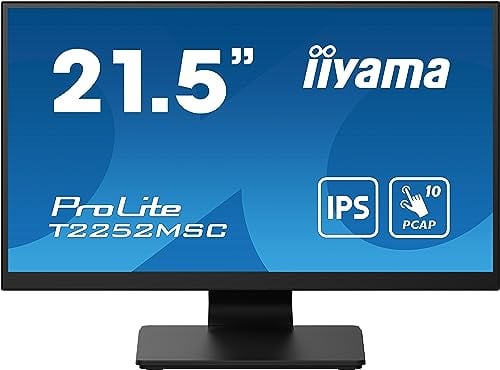 iiyama ProLite T2252MSC-B2 22 inch IPS LED Monitor Full HD 10 Point Multitouch Capacitive HDMI DP USB 3.0 7H Black