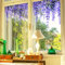 Neukids Aquarell Lila Glyzinien Fensterbilder selbstklebend Sommer Hängende Pflanzen Fensterdeko Beidseitig sichtbare Motive Wohnzimmer Schlafzimmer kinderzimmer Anti-Kollision Fensterfolie