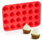 Mini Muffinform Silikon, Rot Muffinform Silikon für 24 Muffins, Ø 4,5 cm x 2,3 cm Mini Muffins Backform, Antihaft Minimuffinform, Cupcake Formen