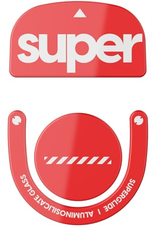 Pulsar Gaming Gears Superglide2 Pattini per mouse con superficie testurizzata a velocità controllabile, in vetro ultra resistente, suola liscia e resistente per Logitech G Pro X Superlight2 (rosso)