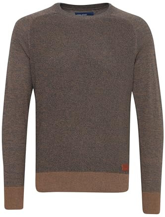 BLEND BHGandolf Herren Strickpullover Feinstrick Pullover mit Rundhalsausschnitt, Größe:XL, Farbe:Toasted Coconut (181029)