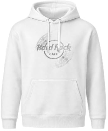 Hard Rock Unisex Vinyl Logo Hoodie Weiß