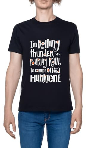 Hells Bells Herren T-Shirt Schwarz Rundhals Leichtes Lässiges Kurzarm Men's Black Crew Neck Casual Short Sleeves