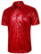 JOGAL Herren 70er Pailletten Hemd Kurzarm Disco Party Oberteile Nightclub Glitzer Poloshirts Rot Mittel