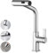 Ibergrif M22145 Wasserhahn Küche, Küchenarmatur ausziehbar, mit 3 Sprühmodi, Spültischarmatur Armatur mit 360-Grad-Drehung, Messing, Chrom