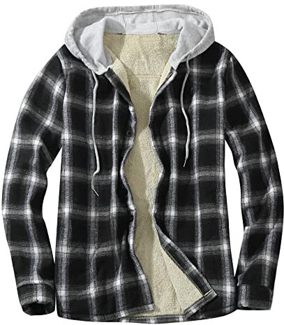 Chemise Thermique Doubûcheron à Capuche - Polaire à Carreaux en Flanelle - Manches Longues - Fermeture Éclair - Veste de Bûcheron