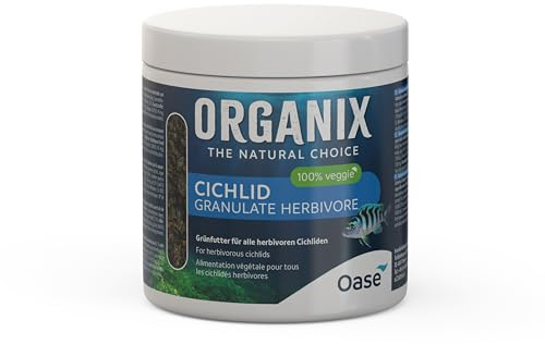 OASE ORGANIX Cichlid Herb. Granulate, 500 ml - Fischfutter, Grünfutter für Herbivore Cichliden, Alleinfuttermittel für Buntbarsche im Aquarium