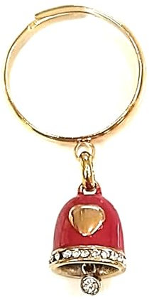 Mavi jewel anello con campanella in acciaio portafortuna misura regolabile spedizione gratuita (rosso)