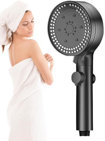 Shower Sprayer, Clog-Free Nozzles, 8-Function Handheld Showerhead | Adjustable High-Pressure Shower Head, Built-in Power Wash, Multiple Spray Settings, Strong Chrome Replacement for Home