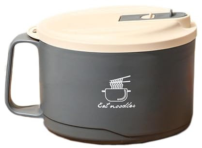 Jlobnyiun Boîtes à déjeuner en métal – Bol à nouilles ramen instantané en acier inoxydable | 1100 ml filtrable pour téléphone, bol à céréales, boîtes anti-poussière pour soupe Udon, Miso, Thaï ou Pho