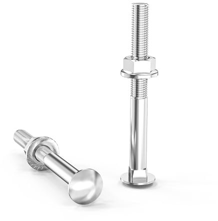 ORTAVA Viti a testa tonda M8 × 80 zincate DIN 603 (20 pezzi), filettatura parziale, con dado flangiato esagonale, in acciaio al carbonio, viti a testa quadrata semicircolare