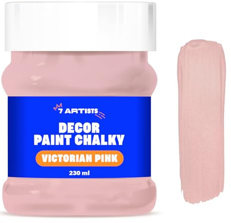 7 Artists Chalk Paint Rosa Victoriano 230 ml | Pintura a la Tiza para Muebles | Efecto Vintage | Colores para Decoración
