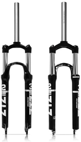 Wkantlaes Forcella Ammortizzata per Bici MTB Ammortizzatore in Lega di Alluminio e magnesio Forcella Anteriore da Montagna XC a Spalla Singola Escursione 100mm QR 9mm Tubo Dritto 28,6mm,26
