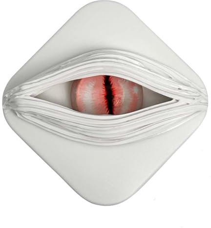 Contact Lens Cases, Halloween Scary Eye Personality Contact Storage Box, with Mirror, Tweezers & Suction Stick,No Contain Contact Lens,Travel Portable Lens Organizer BoxD (White)