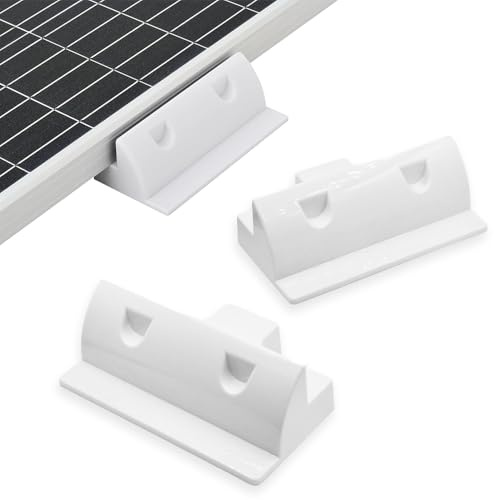 Slocable Solarpanel Halterungen, 2 Stück Solarpanel Montagehalterung Bohrerfreie Eckwinkel, UV- und wasserfest, für Wohnmobile, Boote, Camping, Van und Caravan-Installationen