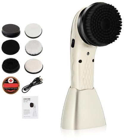 Máquina para Lustrar Zapatos - Limpiador De Zapatos Eléctrico con 6 Cabezales De Cepillo para Limpiar Y Pulir, Kit Automático para Lustrar Zapatos | Pulidor De Zapatos con Interfaz USB para El Hogar,