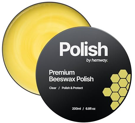 Hemway Premium 200 ml / 6.8 fl oz Clear Furniture Beeswax Polish | Natural Wax Protection for Modern & Antique Wood | Moisturises Restores & Protects | Long-Lasting Durability | Eco-Friendly