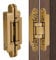 OVAQUIXI Zinc Alloy Door Hinges 3D Adjustable - 180° Opening Concealed Hinge with Silent Pads for Wooden Door 40kg (Gold)