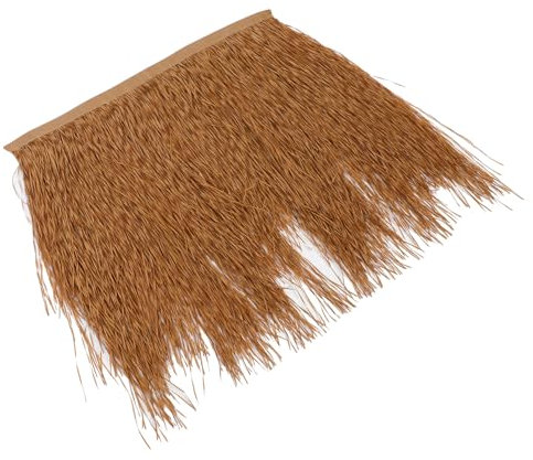 BESPORTBLE 2 Stück Strohstücke Garten Dekoration Wand polsterung Garten Decoration wohnwand deko Tiki-Bar-Dachdach Gartenstangen mit Strohdach Heu simuliertes Stroh Gartenhütte Grasdach Sport