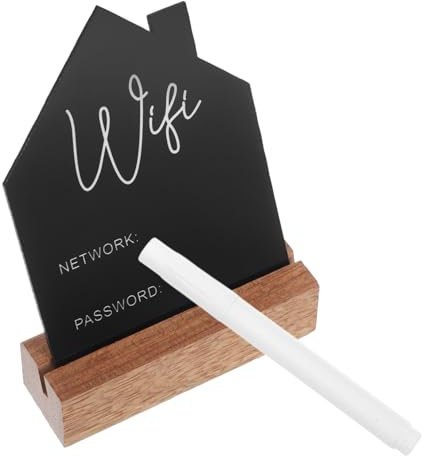 iplusmile Wlan-schild Aus Holz Beschreibbar Und Löschbar in Hausform Für Gästezimmer Als Tafel Zur Heimdekoration Zur Anzeige Von Wlan-passwörtern