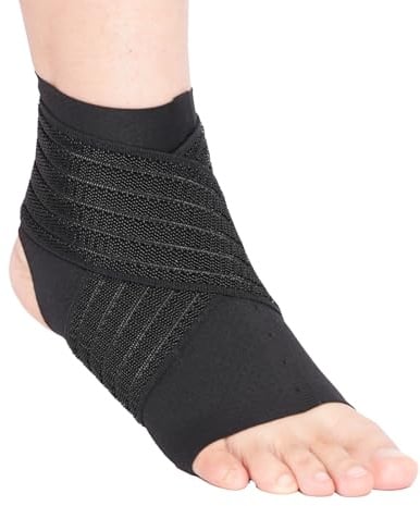 Willcom Sprunggelenkbandage, Knöchelbandage mit verstellbarem Riemen, Atmungsaktive elastische Fußbandage gegen Achillessehnenentzündung, Schwellungen und Verstauchungen (Sportsocke, Einzeln, XL)