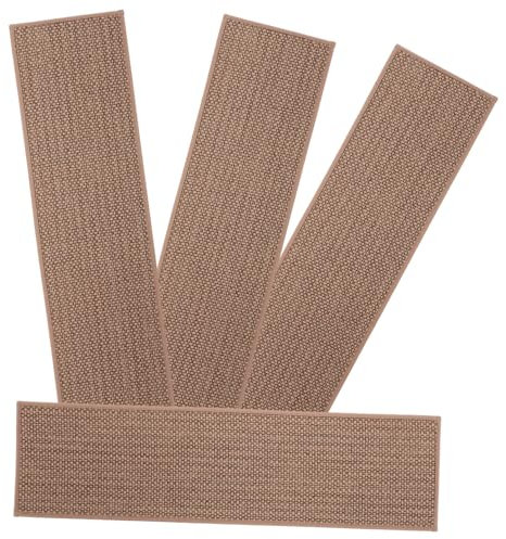 Operitacx 4piezas Alfombras Adhesivas Para Escaleras Antideslizantes De Madera y Poliéster Para Escalones Interiores