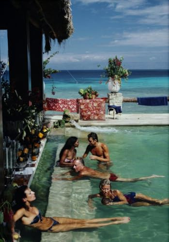 ASEXCE OLGNBY Slim Aarons Fotografie Nordic Wall Art Vintage Poster und Drucke Schwimmbad Leinwand Malerei Ästhetisches Bild für Wohnkultur 50x70cmx1 rahmenlos