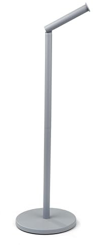 Crystals Toilet Roll Holder Free Standing - 2 in 1 Stainless Steel Toilet Paper Holder, Up to 5 Toilet Roll Storage - No Drill Toilet Roll Stand (Grey)