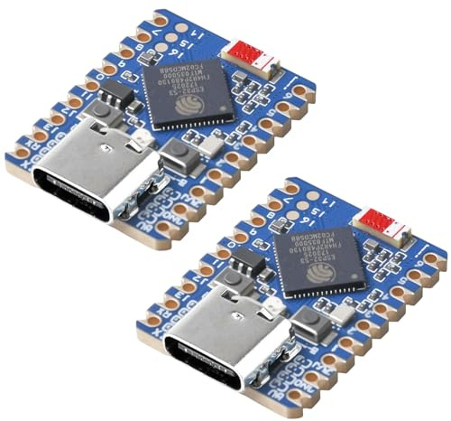 Behogan Lot de 2 mini cartes de développement ESP32-S3FH4R2 ESP32-S3FH4R2, 2,4 GHz WiFi & BT 5, module castellé, convient pour les applications SMD, C/C++, MicroPython