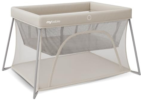 My Babiie MBTC3 Air-Light 3-in-1 Travel Cot, Bassinet, Playpen - Lightweight, from Birth to 15kg, Foldable, Travel Bag, Padded Mattress, Mesh Sides - Ivory