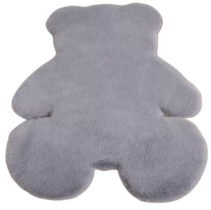 Xiyocadt Teppich Bärenform Fellteppich Hasenfell Imitat Kunstfell Kaninchenfell Sitzkissen Stuhlkissen Flauschig Wohnzimmer Weich Deko Waschbar Rechteckig (Grau,60 * 80cm)