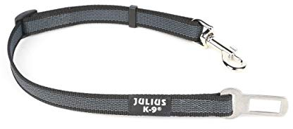 JULIUSK-9 16SGA-P-2 Color & Gray Sicherheitsgurt Adapter für Hunde, Größe: 2, schwarz-grau