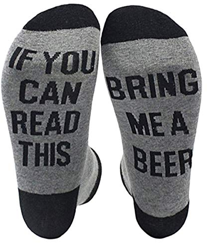 Himozoo If You Can Read This Bring Me Beer Socks Luxury Cotton Novelty Funny Socks - Perfect Gifts for Husbands Dad Boyfriends Mens