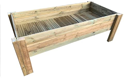 ITALFROM Tisch mit Klappbänke Picknick aus Kiefernholz Silvester, 180 x 165 x 72 h