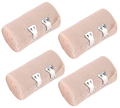 SUPVOX 4 pcs élastique Medical Bandages de Compression Wrap Rouleau Extra Clips en métal Sports Fournitures utilisé pour Bras de Support de Cheville Jambe Coffre blessures