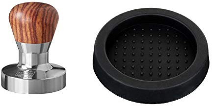 scarlet espresso | Tamper »Passion« für Barista; mit ergonomischem PVC- oder Edelholzgriff nach Wahl und Präzisions-Edelstahlbasis (Set 58 mm & Tamperablage)