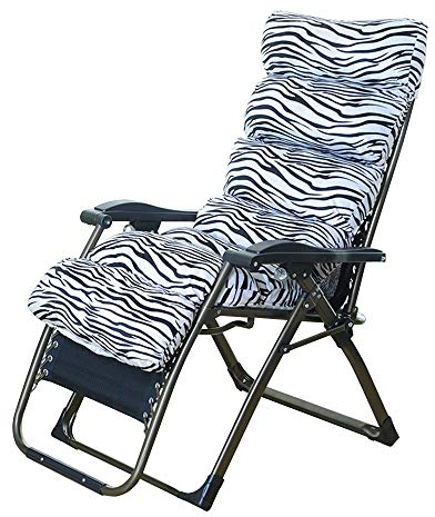 Axdwfd Liegestuhl Liegestühle, Klappbarer Freizeitstuhl Älteres Nickerchen Freizeitsessel Verstellbarer Winkel Sonnenliegen Gartenstühle Sessel Abnehmbare Kissen 154x65x80cm (Farbe : Zebra)