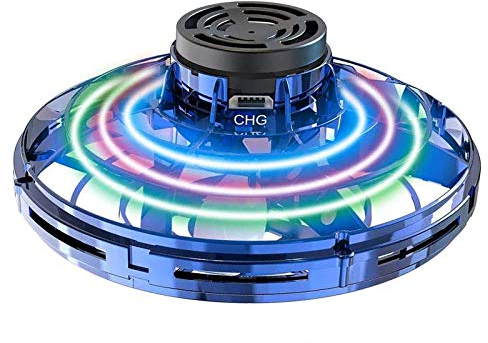 Abree Giocattoli Volanti per Adulti e Bambini Ricarica USB Mini Drone UFO Manuale a Rotazione con luci a LED RGB rotanti e Shinning a 360 ° (Blue)