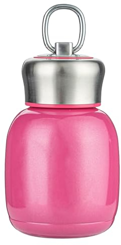Cute Portable Small Vacuum Cup Thermo Flask,Mini Stainless Steel Insulated Water Bottle Flask for Hot and Cold Drinks Cup Travel, Sports Water Bottle 200ML (Rose)