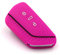 Schlüssel Hülle VF für 3 Tasten Auto Schlüssel Silikon Cover Schlüsselhülle Etui Schutzhülle (Neon Pink)