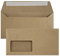 Netuno 100 Sandbraun DIN lang Kraftpapier Brief-Kuverts mit Fenster (Links) 110x220 mm 100g Briefumschläge DL ECO braune Umschläge aus Recycling-Papier Fenster-Briefumschläge Recycled