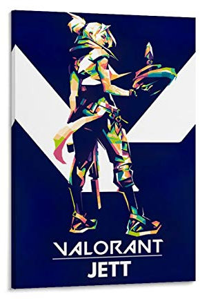 GUCII Valorant Pop Art Jett Leinwand Kunst Poster und Wandkunst Bilddruck Moderne Familienzimmer Dekor Poster 24x36inch(60x90cm)
