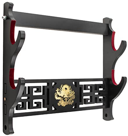 Ekkhysis Loong Schwertständer2-Tier Velvet Padded, Schwerthaken, Katana-Schwertständer,Wandmontierter,Geeignet für eine Vielzahl von,Cosplay Schwert,Lichtschwert,Samurai,Demon Slayer,Waffen ständer