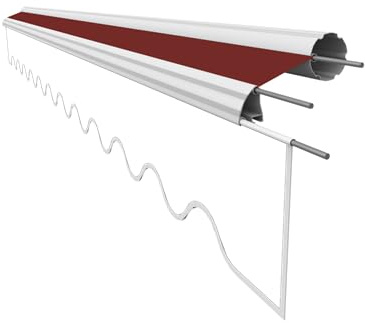 VANA Markisenstoff Ersatzstoff ohne Volant für 5 x 3,5 m Markisentuch Markisenbespannung Sonnenschutz fertig genäht Maß Tuch 4,85 x 3,5 m Design SPD003