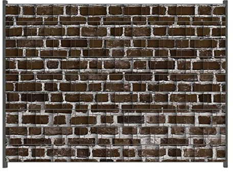 Wallario Zaun Sichtschutz Windschutz für EIN- und Doppelstabmattenzäune in der Größe Breite 2,50m x Höhe 1,80m, Motiv: Ziegelsteinwand in braun - Backsteine