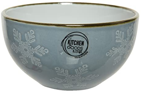 Kaemingk Müslischale Keramik D=13,8cm Schale H=7,3cm Weihnachtsschale Schneeflocken Motiv Schüssel Geschirr