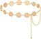 HIQUACC Women's Metal Waist Chain Chunky Body Jewelry Belly Link Belt (Pattern Gold-S)