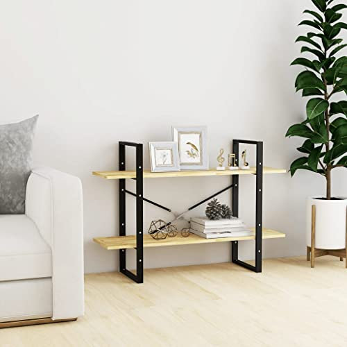 WIFESE Bücherregal 100x30x70 cm 2 Fächer Holzregal Standregal Raumteiler Bookshelf Aufbewahrungsregal Lagerregal Aktenregal Industrie Style Regal für Wohnzimmer Büro Kiefer Massivholz Weiß