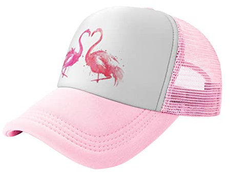 Ink Flamants roses Casquette de camionneur Noir : Casquette de baseball en maille pour adulte, activités quotidiennes de plein air, utilisation en voyage /, rose, taille unique
